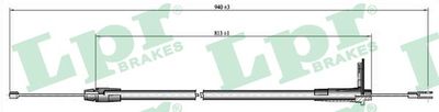 Cable Pull, parking brake LPR C0424B