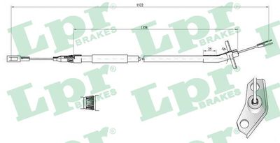 Cable Pull, parking brake LPR C0445B