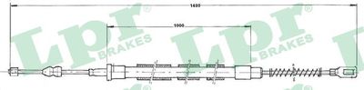 Cable Pull, parking brake LPR C0970B