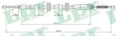 Cable Pull, parking brake LPR C1664B