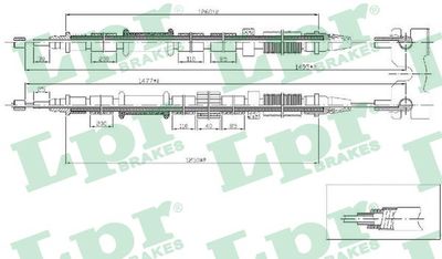 Cable Pull, parking brake LPR C1674B