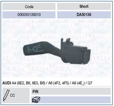 Steering Column Switch MAGNETI MARELLI 000050139010