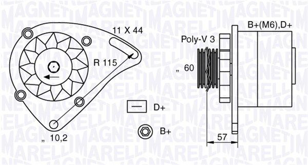 MAGNETI MARELLI 063321173010 Alternator