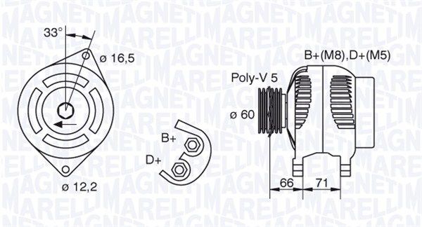 MAGNETI MARELLI 063321606010 Alternator