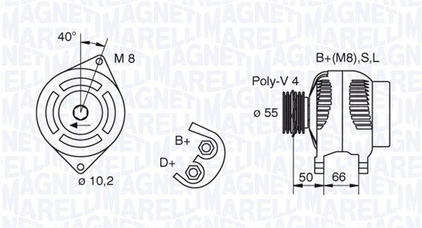 MAGNETI MARELLI 063321607010 Alternator