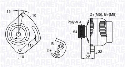 Alternator MAGNETI MARELLI 063377001010