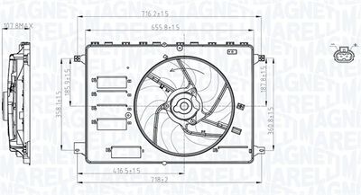 Fan, engine cooling MAGNETI MARELLI 069422761010