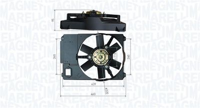 Fan, engine cooling MAGNETI MARELLI 069422800010