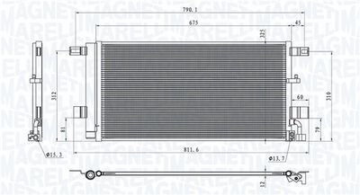 Condenser, air conditioning MAGNETI MARELLI 350203100100