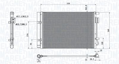 Condenser, air conditioning MAGNETI MARELLI 350203100800