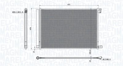 Condenser, air conditioning MAGNETI MARELLI 350203101300