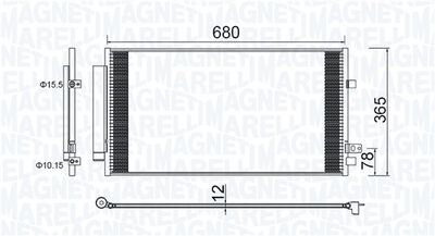 Condenser, air conditioning MAGNETI MARELLI 350203173000