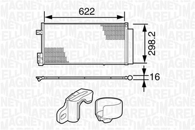 Condenser, air conditioning MAGNETI MARELLI 350203226000