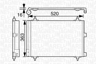 Condenser, air conditioning MAGNETI MARELLI 350203628000