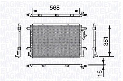 Condenser, air conditioning MAGNETI MARELLI 350203640000