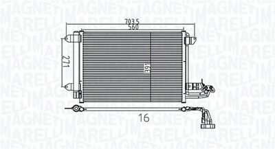 Condenser, air conditioning MAGNETI MARELLI 350203737000