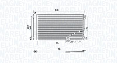 Condenser, air conditioning MAGNETI MARELLI 350203738000