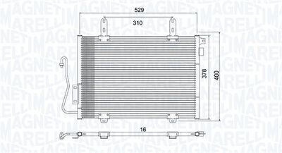 Condenser, air conditioning MAGNETI MARELLI 350203782000