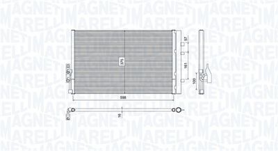 Condenser, air conditioning MAGNETI MARELLI 350203788000