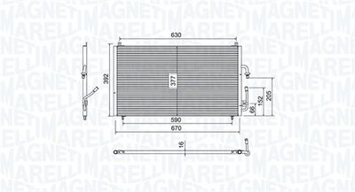 Condenser, air conditioning MAGNETI MARELLI 350203804000