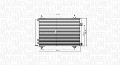 Condenser, air conditioning MAGNETI MARELLI 350203820000