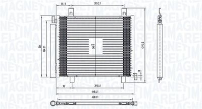 Condenser, air conditioning MAGNETI MARELLI 350203836000