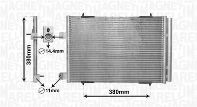 Condenser, air conditioning MAGNETI MARELLI 350203855000