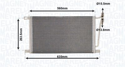 Condenser, air conditioning MAGNETI MARELLI 350203867000