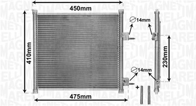 Condenser, air conditioning MAGNETI MARELLI 350203869000