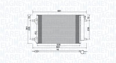 Condenser, air conditioning MAGNETI MARELLI 350203910000