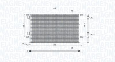 Condenser, air conditioning MAGNETI MARELLI 350203918000