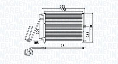 Condenser, air conditioning MAGNETI MARELLI 350203950000