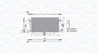 Condenser, air conditioning MAGNETI MARELLI 350203965000