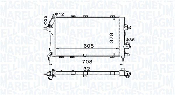 MAGNETI MARELLI 350213153400 Radiator, engine cooling