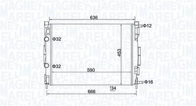 Radiator, engine cooling MAGNETI MARELLI 350213153500