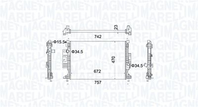 Radiator, engine cooling MAGNETI MARELLI 350213155300