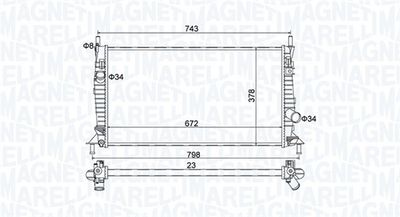 Radiator, engine cooling MAGNETI MARELLI 350213157400