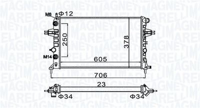 Radiator, engine cooling MAGNETI MARELLI 350213158200