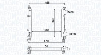 Radiator, engine cooling MAGNETI MARELLI 350213161900