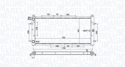 Radiator, engine cooling MAGNETI MARELLI 350213174600