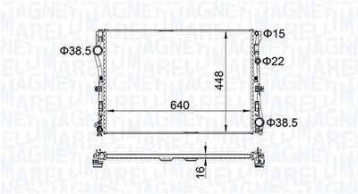 Radiator, engine cooling MAGNETI MARELLI 350213205400