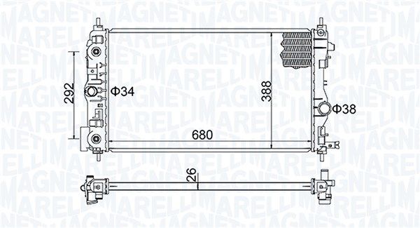 MAGNETI MARELLI 350213206600 Radiator, engine cooling