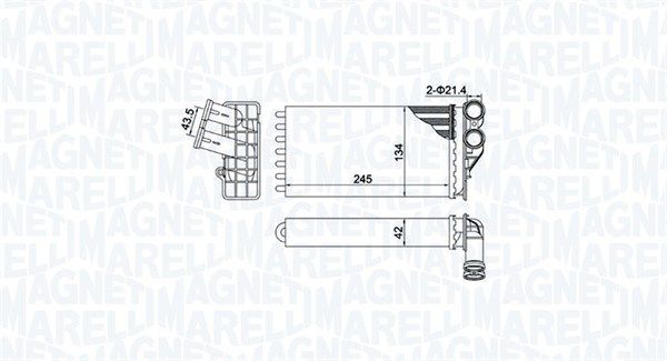 MAGNETI MARELLI 350218430000 Heat Exchanger, interior heating