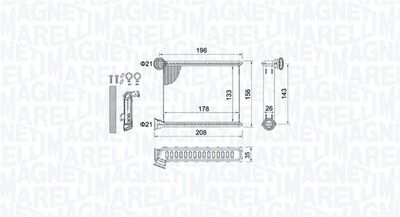 Heat Exchanger, interior heating MAGNETI MARELLI 350218459000