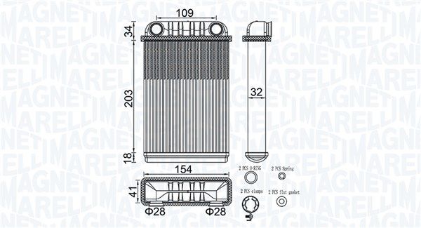 MAGNETI MARELLI 350218512000 Heat Exchanger, interior heating