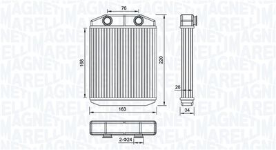 Heat Exchanger, interior heating MAGNETI MARELLI 350218516000