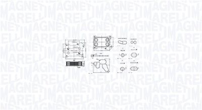 Oil Cooler, engine oil MAGNETI MARELLI 350300001300