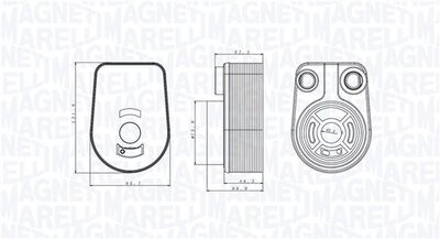 Oil Cooler, engine oil MAGNETI MARELLI 350300002800