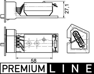 Resistor, interior blower MAHLE ABR 11 000P