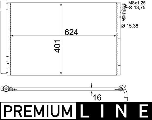 MAHLE AC 413 000P Condenser, air conditioning